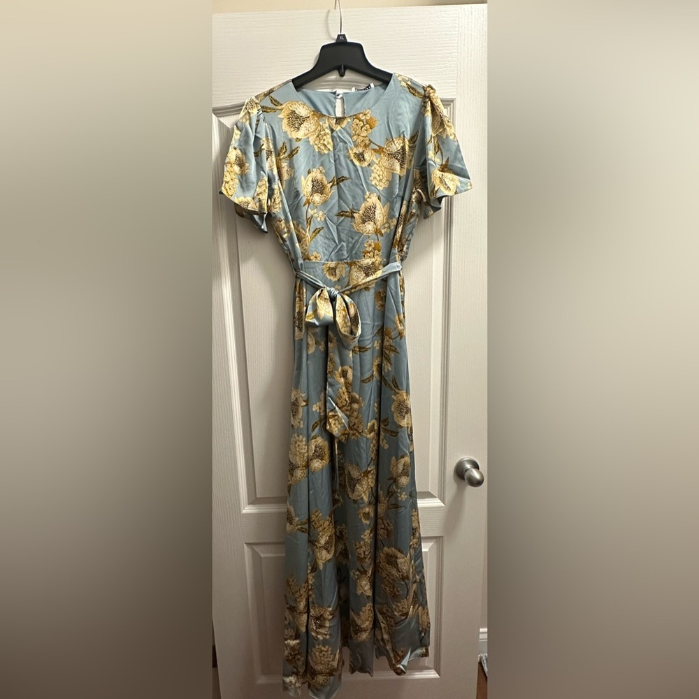 Baltic Born Women’s Dress in Blue and Gold Floral